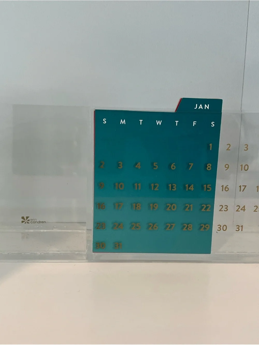 Erin Condren Acrylic Perpetual Desk Calendar Organizer